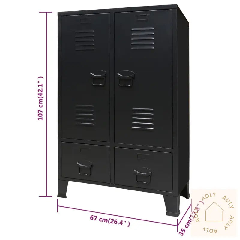 Garderobe Metall Industriell Stil 67X35X107 Cm Svart