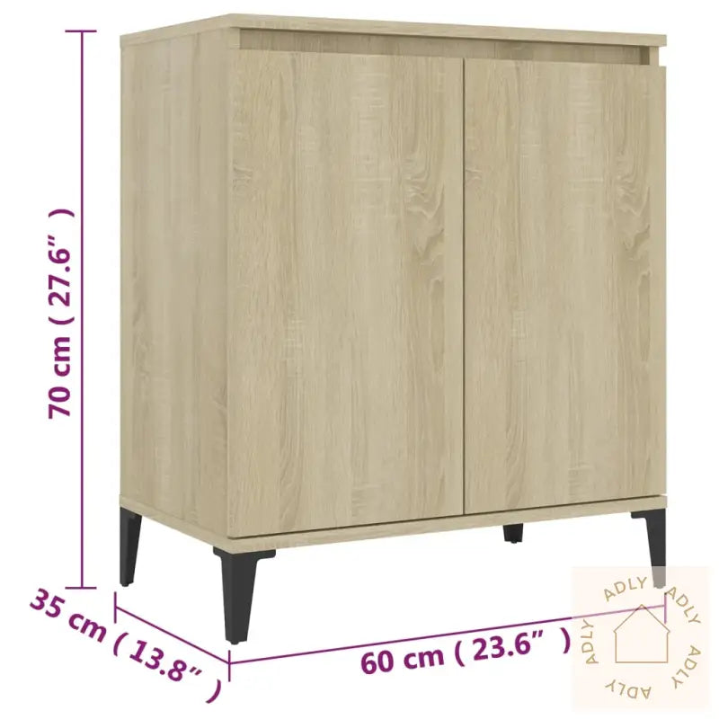 Skjenk Sonoma Eik 60X35X70 Cm Konstruert Tre