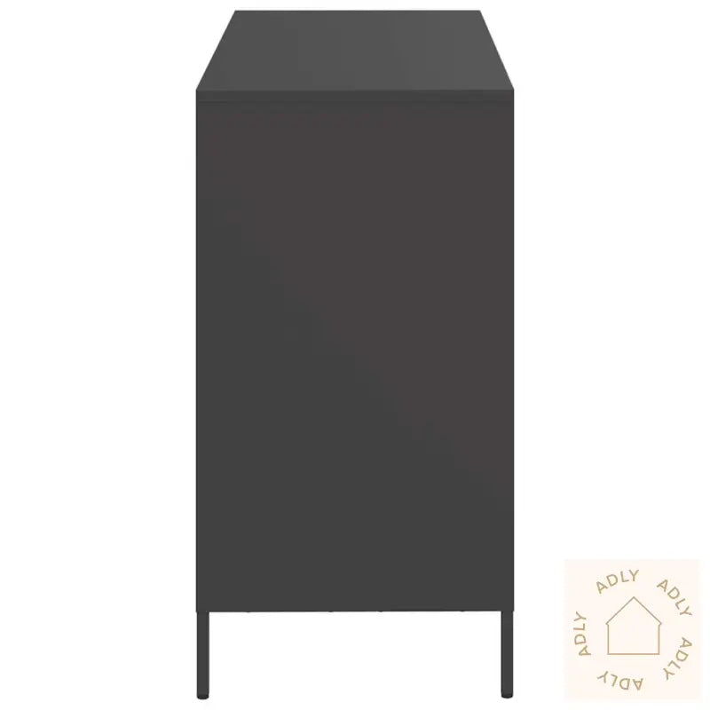 Skjenk Svart 101,5X39X73,5 Cm Kaldvalset Stål