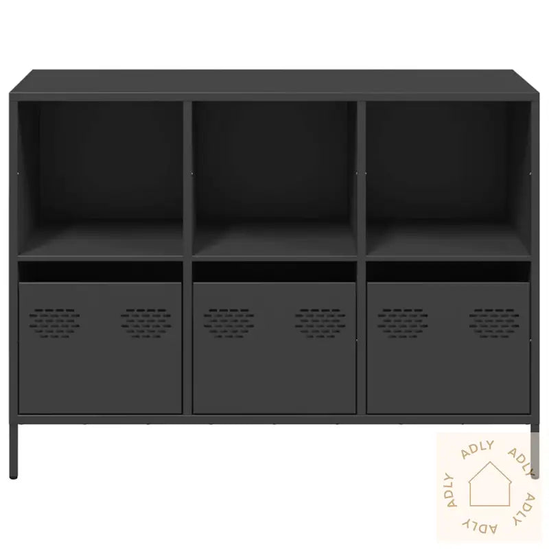 Skjenk Svart 101,5X39X73,5 Cm Kaldvalset Stål