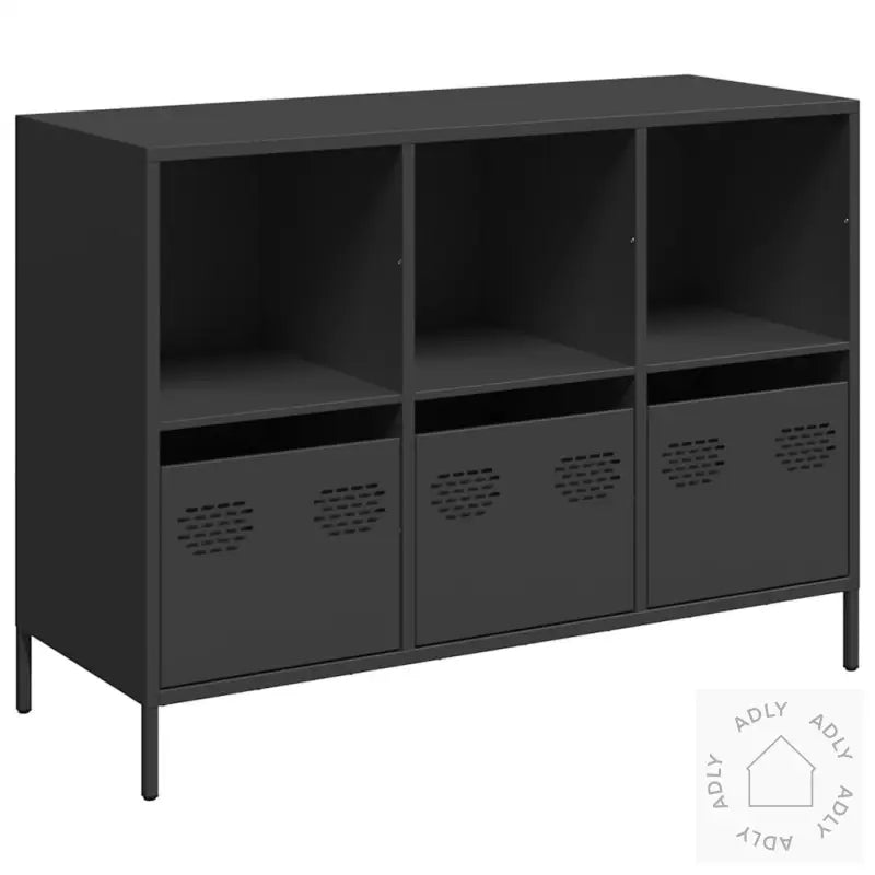Skjenk Svart 101,5X39X73,5 Cm Kaldvalset Stål