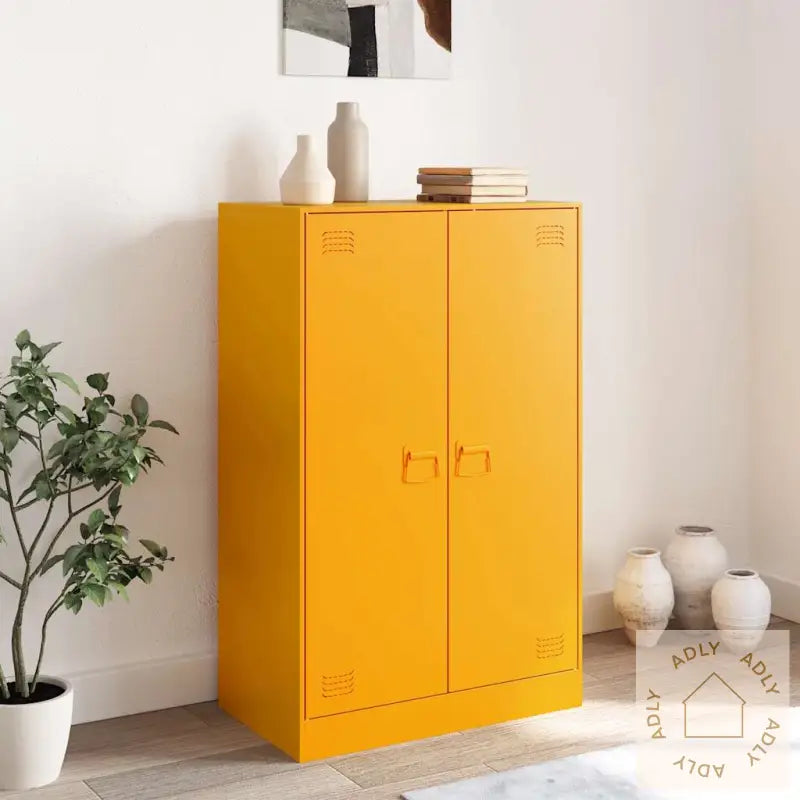 Skjenk Sennepsgul 67X39X107 Cm Stål