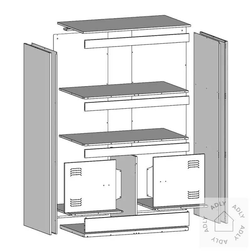 Skjenk Olivengrønn 67X39X107 Cm Stål