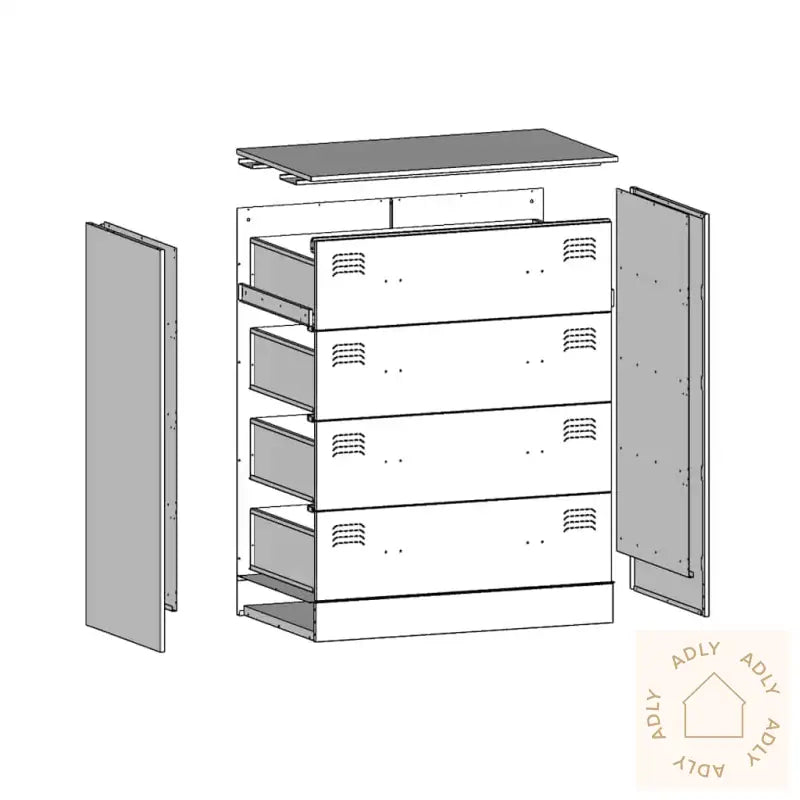 Skjenk Rosa 67X39X83 Cm Stål