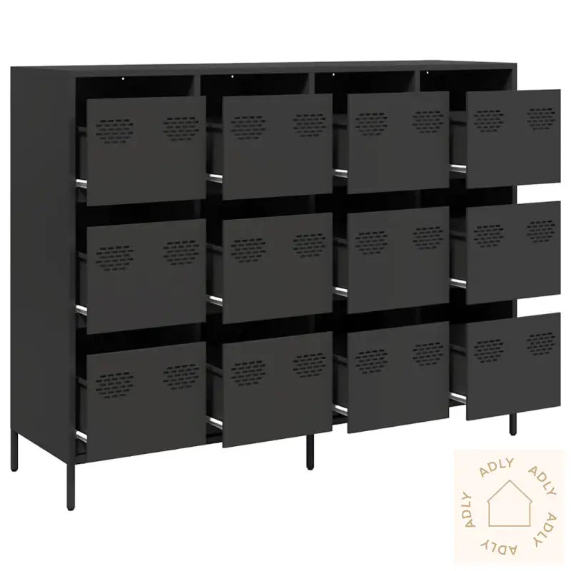 Skjenk Svart 135X39X103,5 Cm Kaldvalset Stål