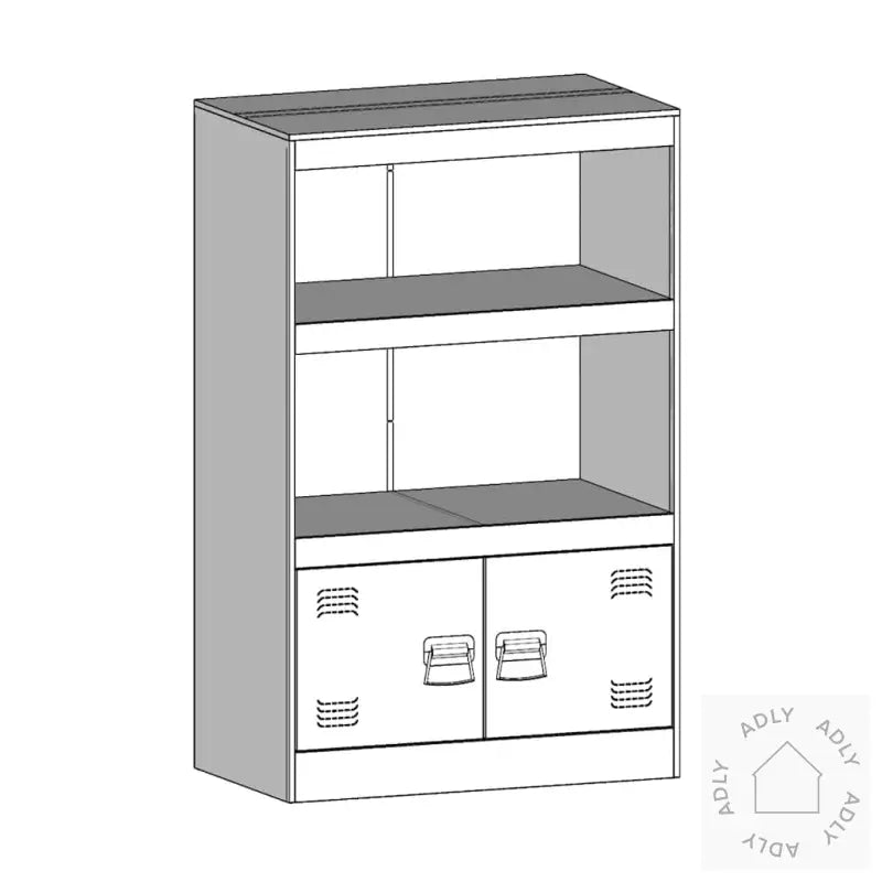 Skjenk Antrasitt 67X39X107 Cm Stål