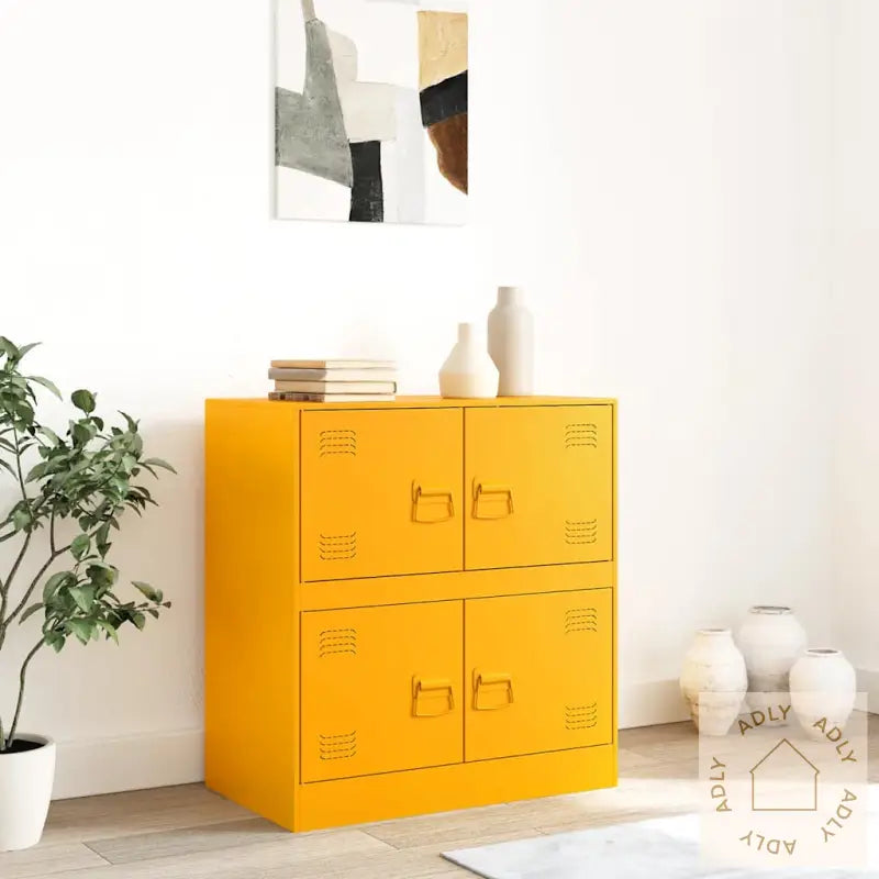 Skjenk Sennepsgul 67X39X73 Cm Stål