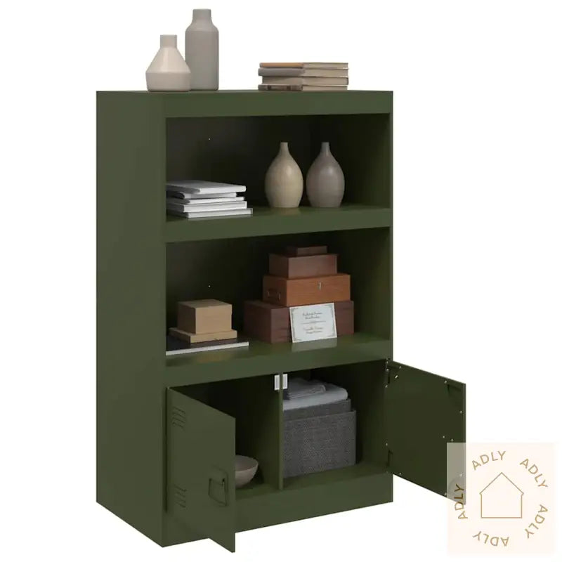 Skjenk Olivengrønn 67X39X107 Cm Stål