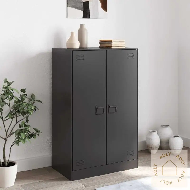 Skjenk Svart 67X39X107 Cm Stål