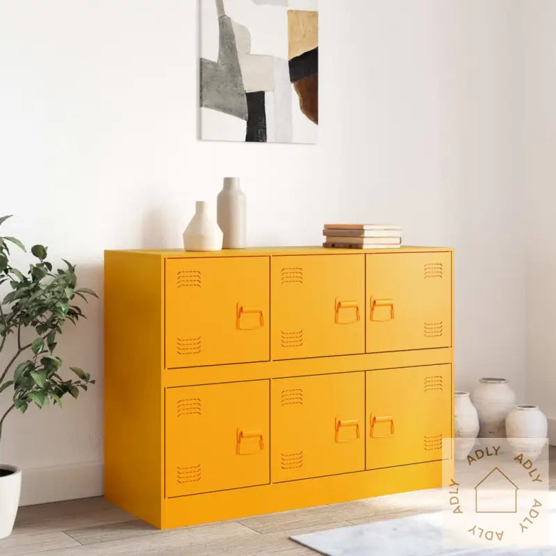 Skjenk Sennepsgul 99X39X73 Cm Stål