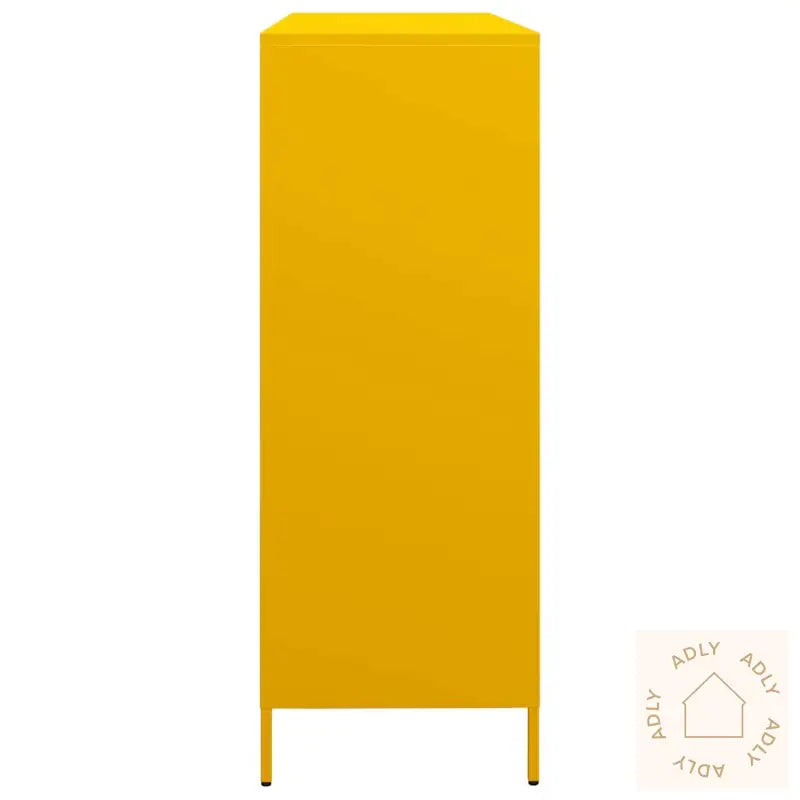 Skjenk Sennepsgul 135X39X103,5 Cm Kaldvalset Stål