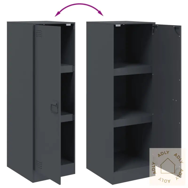 Skjenk Antrasitt 34,5X39X107 Cm Stål