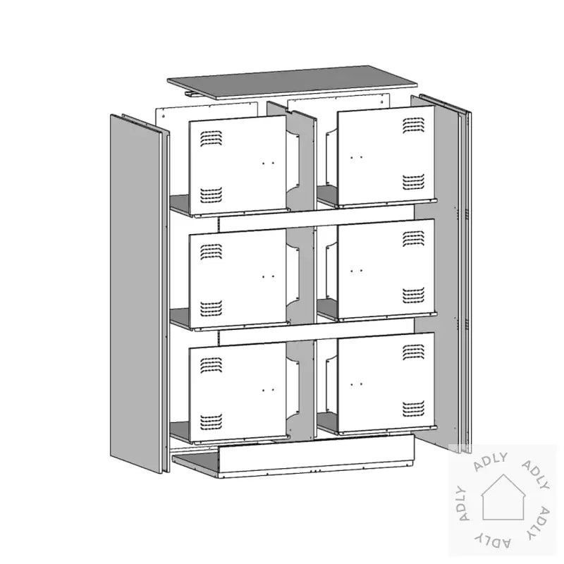 Skjenk Rosa 67X39X107 Cm Stål