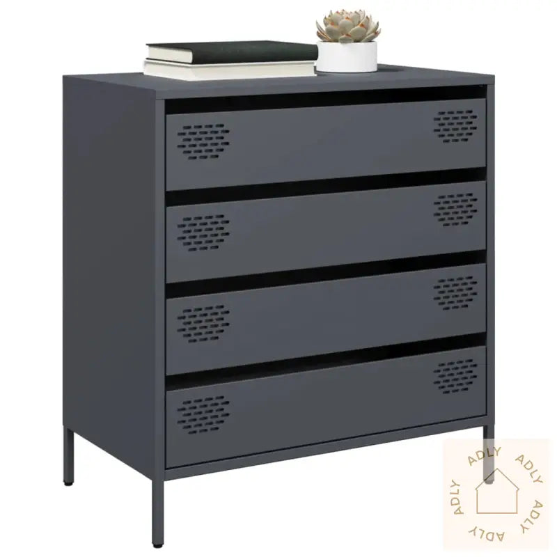 Skjenk Antrasitt 68X39X73,5 Cm Kaldvalset Stål