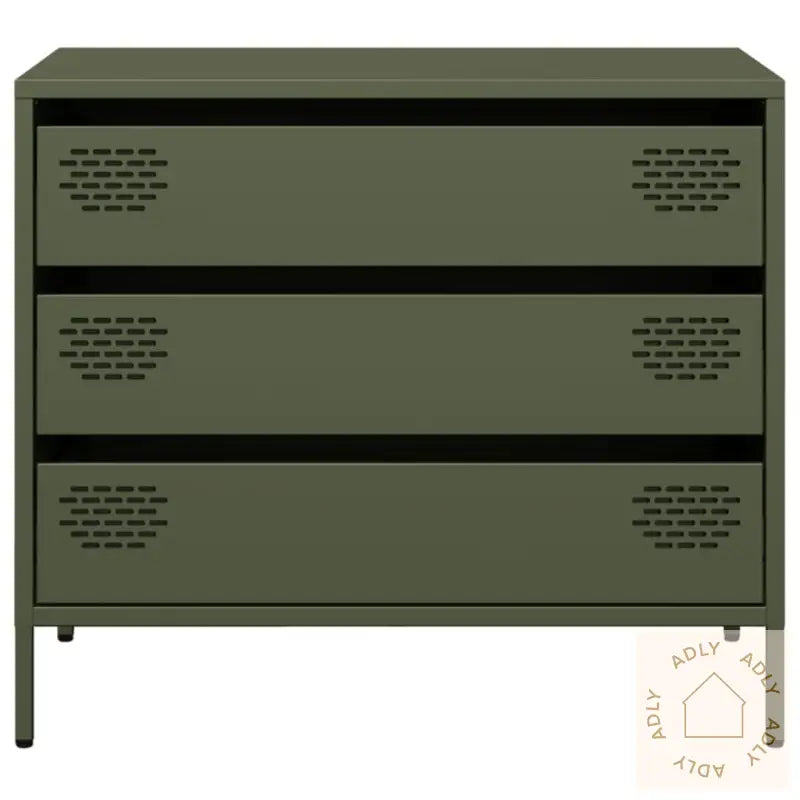 Skjenk Olivengrønn 68X39X58,5 Cm Kaldvalset Stål