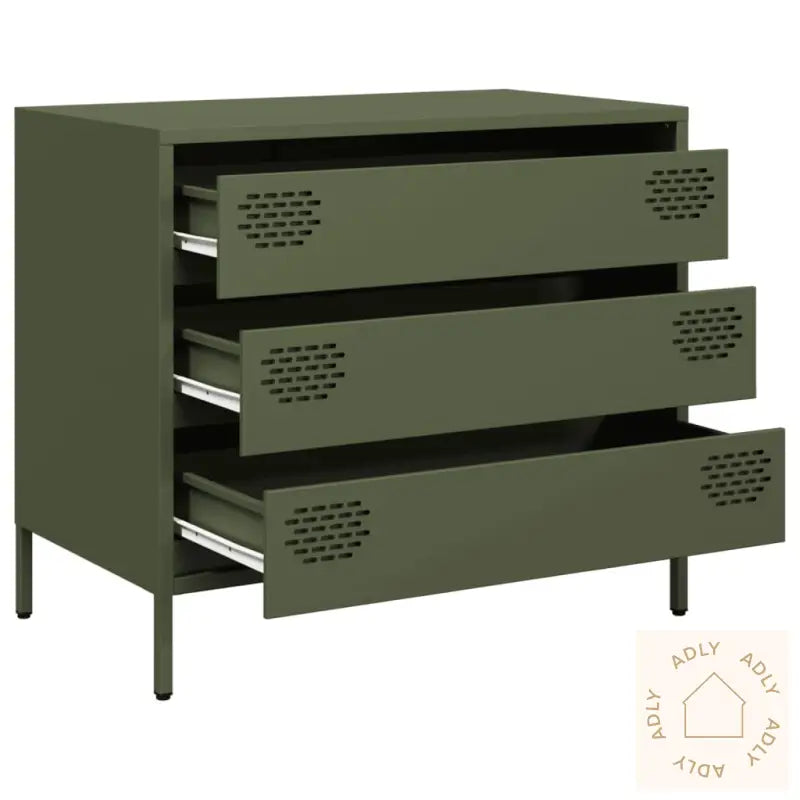 Skjenk Olivengrønn 68X39X58,5 Cm Kaldvalset Stål