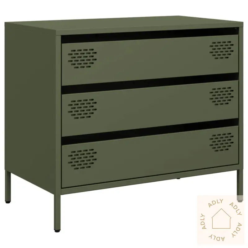 Skjenk Olivengrønn 68X39X58,5 Cm Kaldvalset Stål