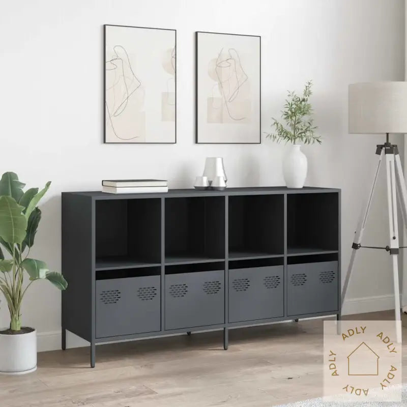 Skjenk Antrasitt 135X39X73,5 Cm Kaldvalset Stål