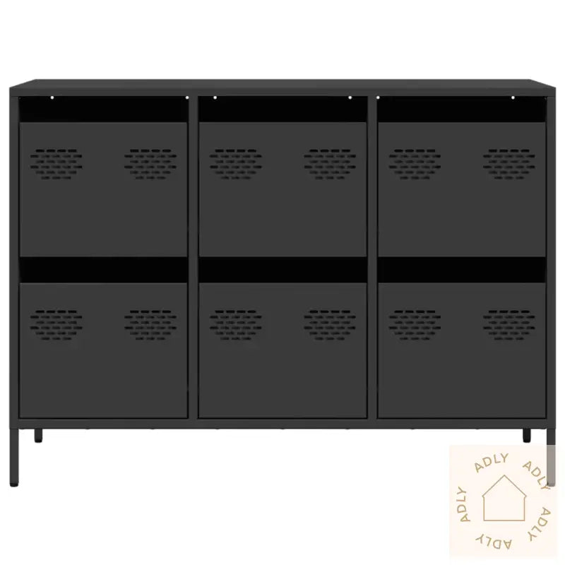 Skjenk Svart 101,5X39X73,5 Cm Kaldvalset Stål