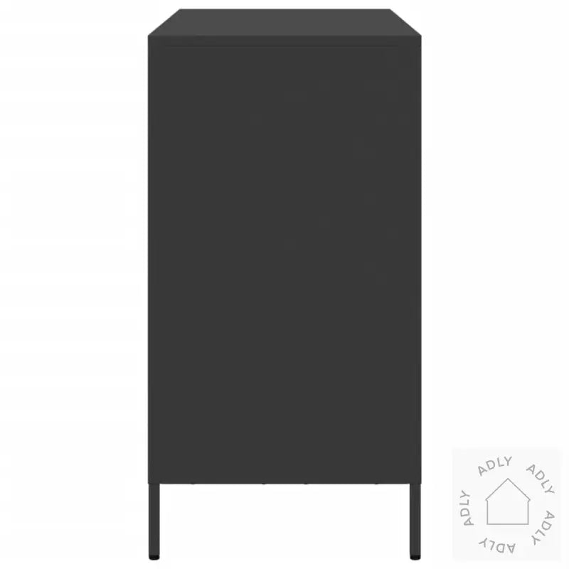 Skjenk Svart 101,5X39X73,5 Cm Kaldvalset Stål