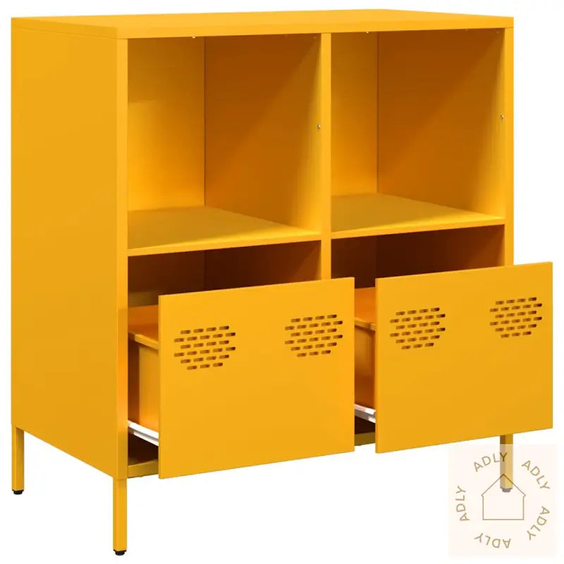 Skjenk Sennepsgul 68X39X73,5 Cm Kaldvalset Stål