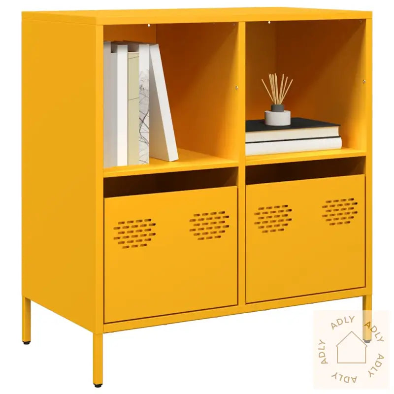 Skjenk Sennepsgul 68X39X73,5 Cm Kaldvalset Stål