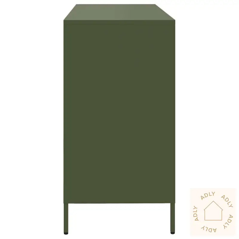 Skjenk Olivengrønn 135X39X73,5 Cm Kaldvalset Stål
