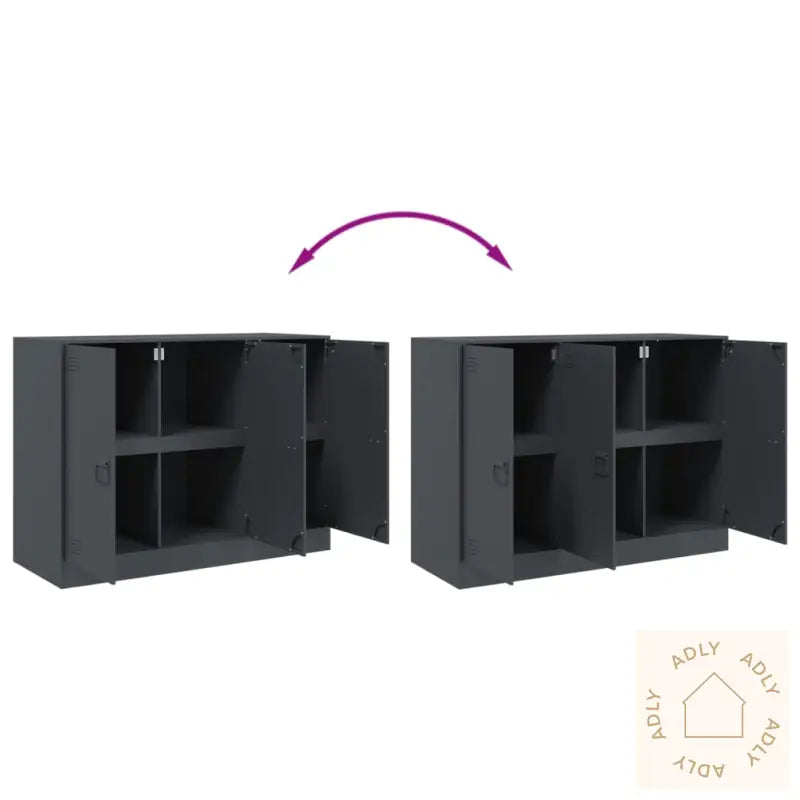 Skjenk Antrasitt 99X39X73 Cm Stål