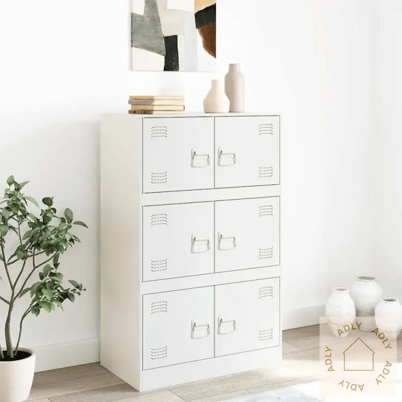 Skjenk Hvit 67X39X107 Cm Stål