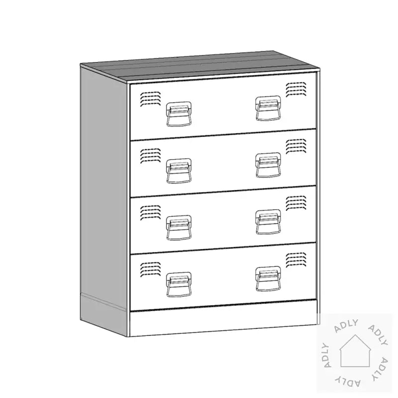 Skjenk Sennepsgul 67X39X83 Cm Stål