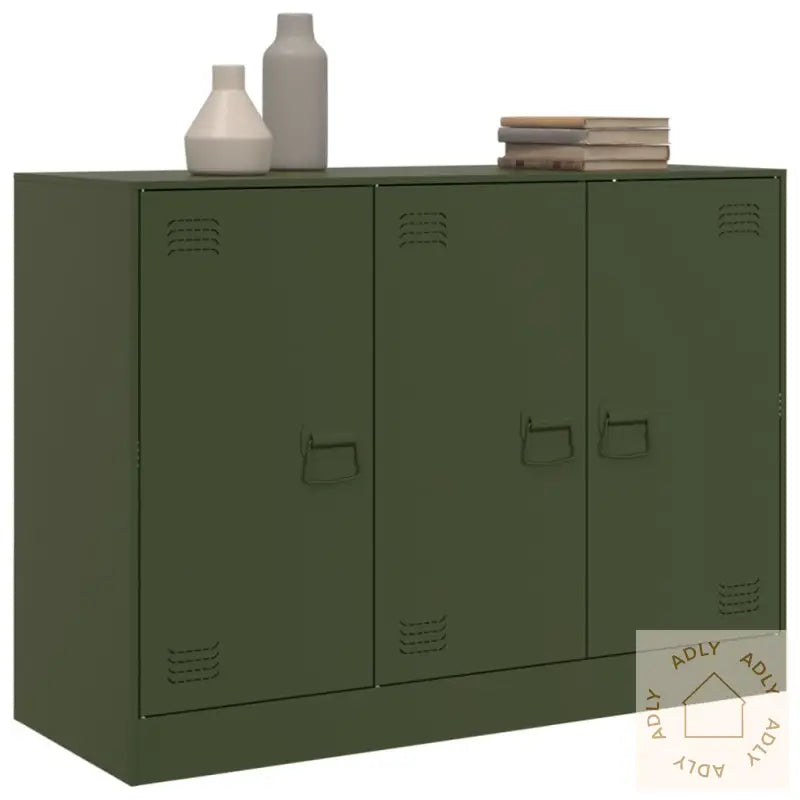 Skjenk Olivengrønn 99X39X73 Cm Stål