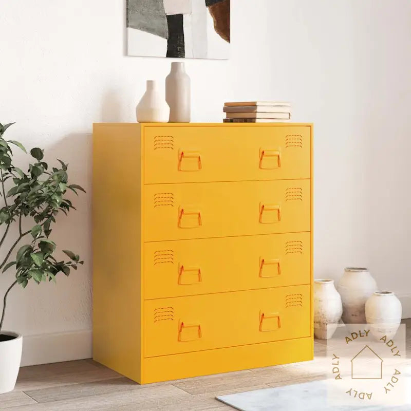 Skjenk Sennepsgul 67X39X83 Cm Stål