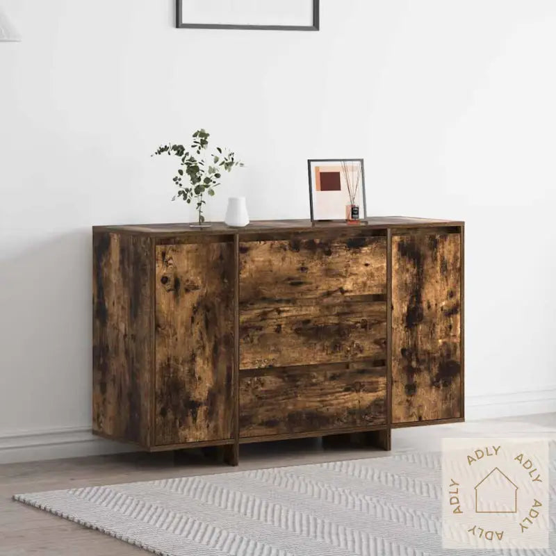 Skap Røkt Eik 120X41X75 Cm Konstruert Tre
