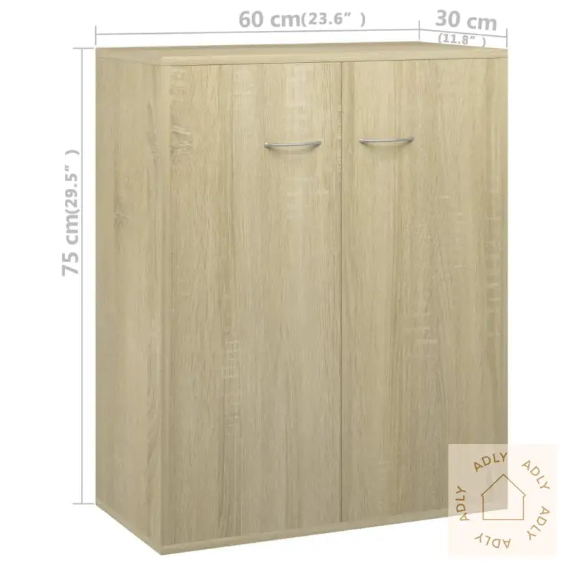 Skjenk Sonoma Eik 60X30X75 Cm Konstruert Tre