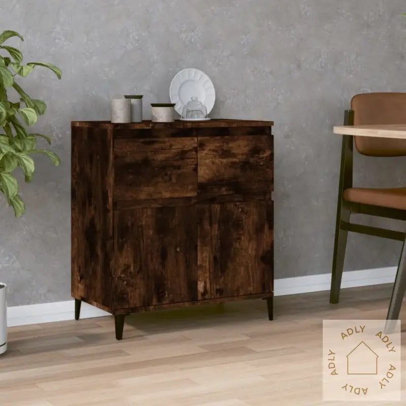Skjenk Røkt Eik 60X35X70 Cm Konstruert Tre