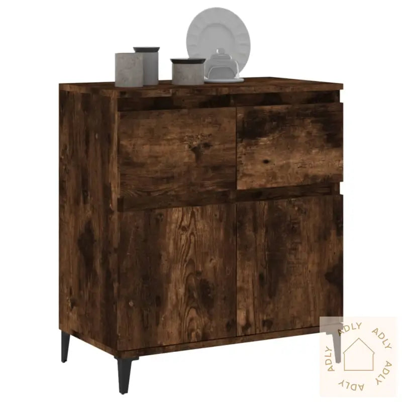 Skjenk Røkt Eik 60X35X70 Cm Konstruert Tre