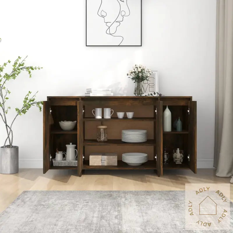 Skjenk Røkt Eik 135X41X75 Cm Konstruert Tre