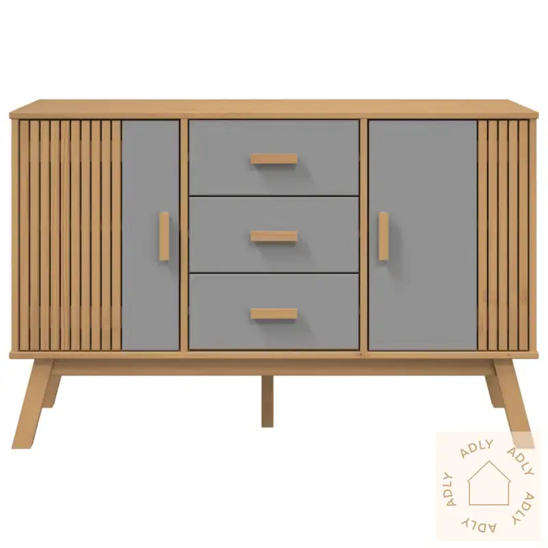Skjenk Olden Grå Og Brun 114X43X73,5 Cm Heltre Furu