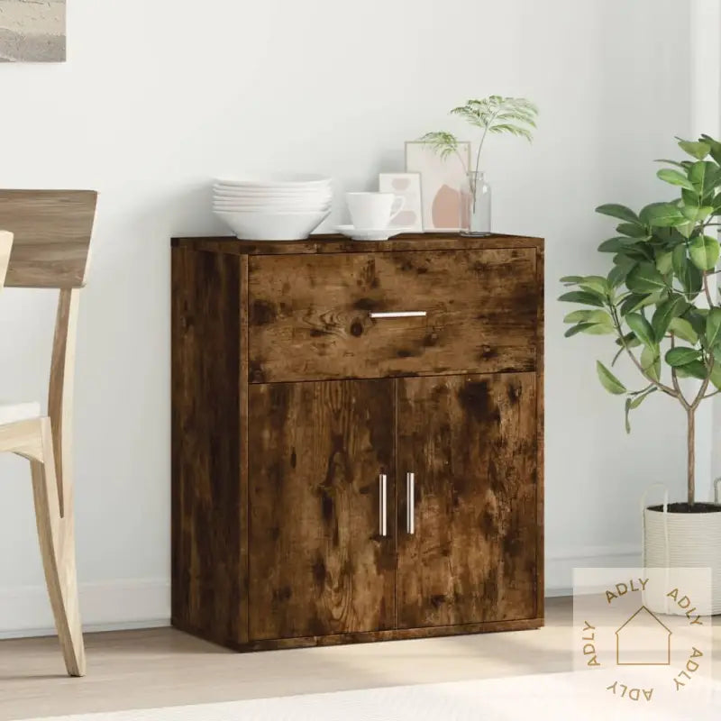 Skjenk Røkt Eik 60X31X70 Cm Konstruert Tre
