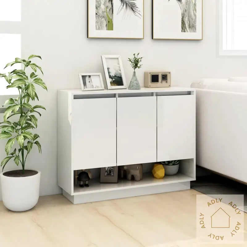 Skjenk Hvit 97X31X75 Cm Konstruert Tre