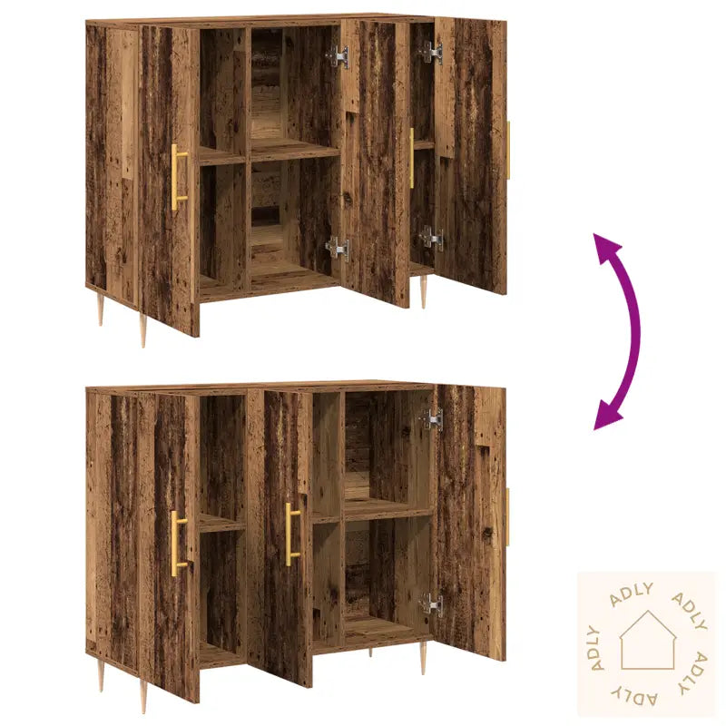 Skap I Gammelt Tre, 90X34X80 Cm, Laget Av Solid Tre