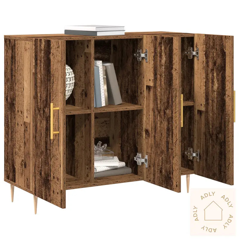 Skap I Gammelt Tre, 90X34X80 Cm, Laget Av Solid Tre