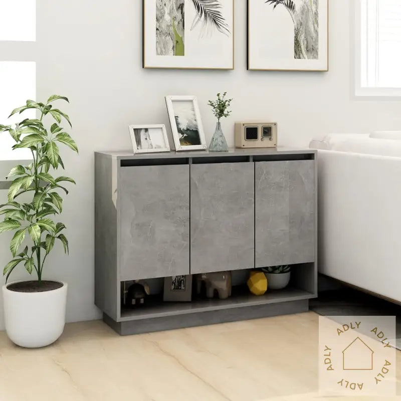 Skjenk Betonggrå 97X31X75 Cm Konstruert Tre