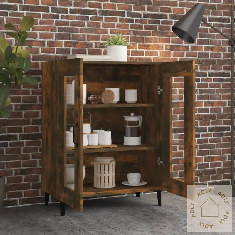 Skjenk Røkt Eik 69,5X34X90 Cm Konstruert Tre