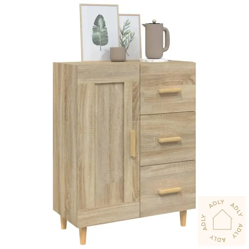 Skjenk Sonoma Eik 69,5X34X90 Cm Konstruert Tre