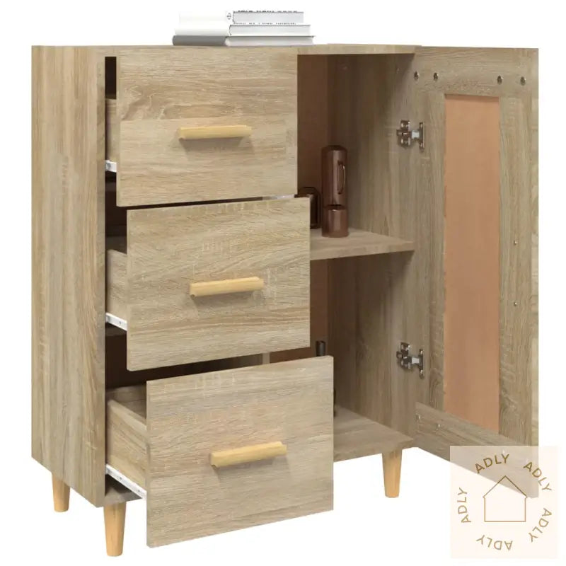 Skjenk Sonoma Eik 69,5X34X90 Cm Konstruert Tre
