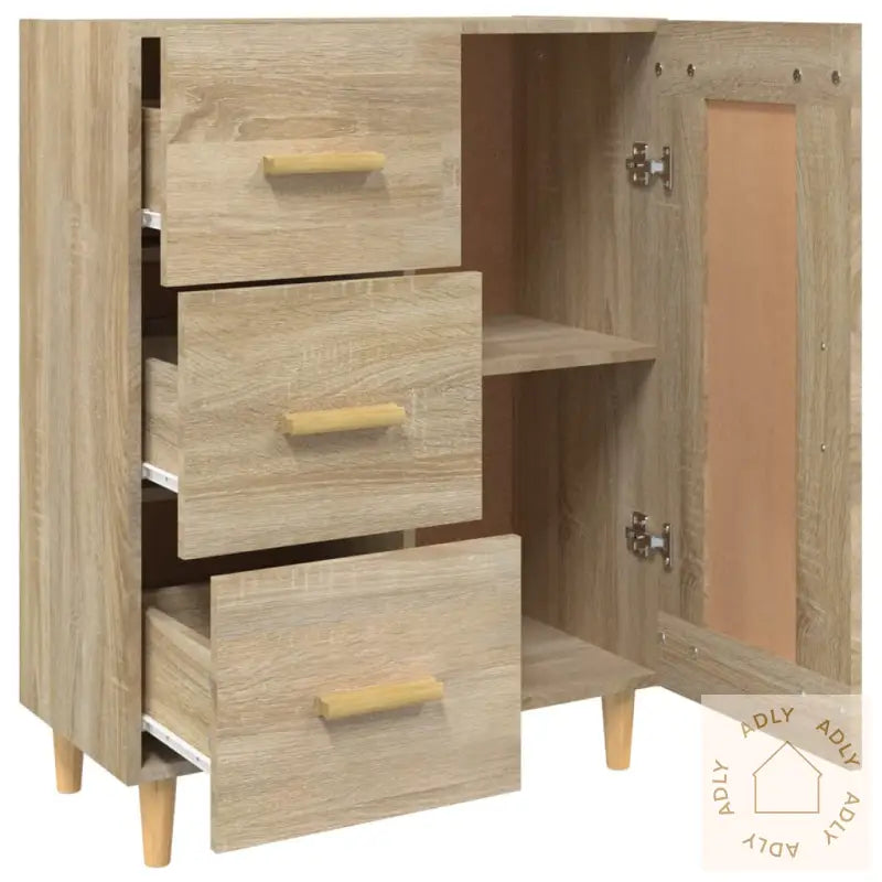 Skjenk Sonoma Eik 69,5X34X90 Cm Konstruert Tre