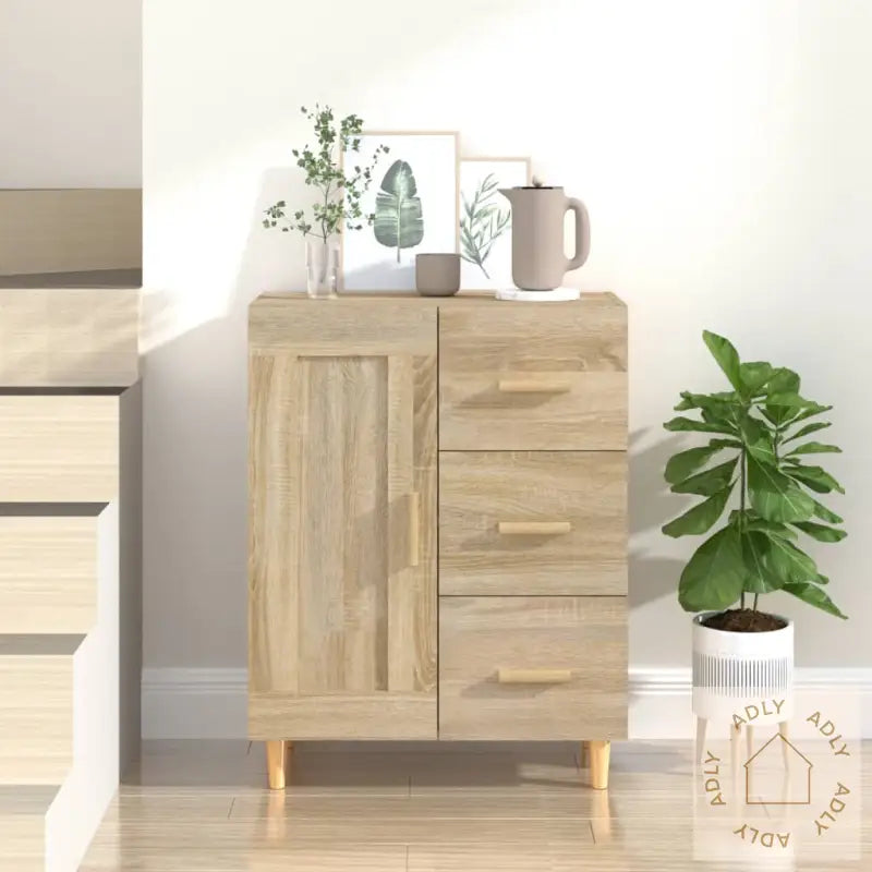 Skjenk Sonoma Eik 69,5X34X90 Cm Konstruert Tre
