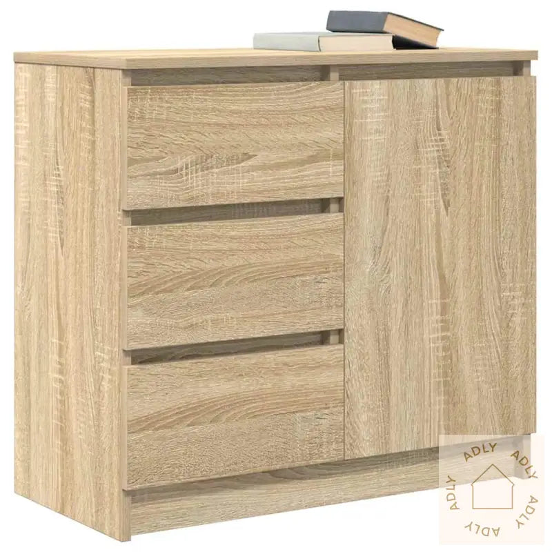 Skjenk Med Skuff Sonoma Eik 71X35X65 Cm Konstruert Tre