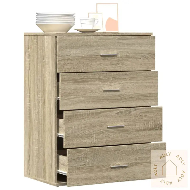 Skjenk Sonoma Eik 60X39X80 Cm Konstruert Tre